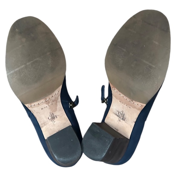 Cole Haan Cassidy Leather Stack Heel Ankle Booties in Blazer Blue Nubuck Sz 8 - Picture 6 of 6